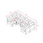 Canapé modulaire en forme de U, combinaison de bricolage, comprend quatre chaises simples et deux coins, chenille grise