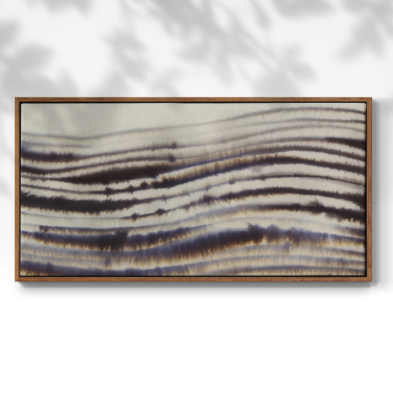 Resounding Waves II - Toile tendue avec châssis encadré - Prêt à être accroché, H 17 po x l 33 po, Noyer