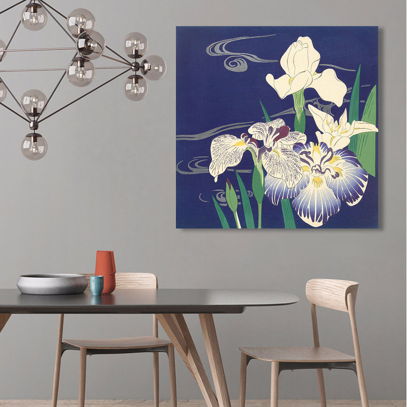 Irises On The Water by Tsukioka Kogyo - Wrapped Canvas Print, 90cm H x 90cm W x 4cm D