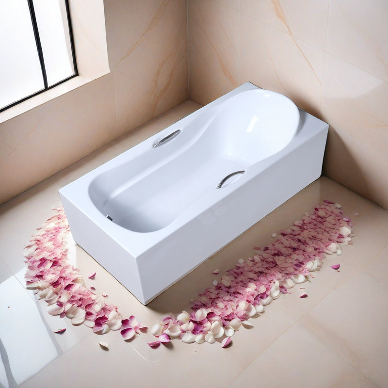 Simple White Acrylic Thickened Bathtub