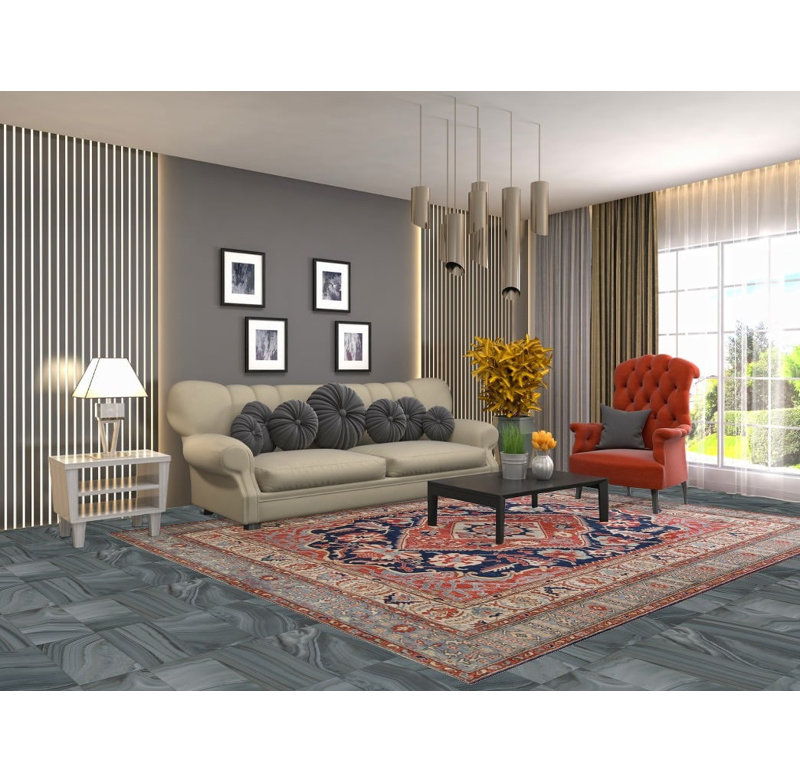 Tapis traditionnel en laine à teinture végétale 8 x 10