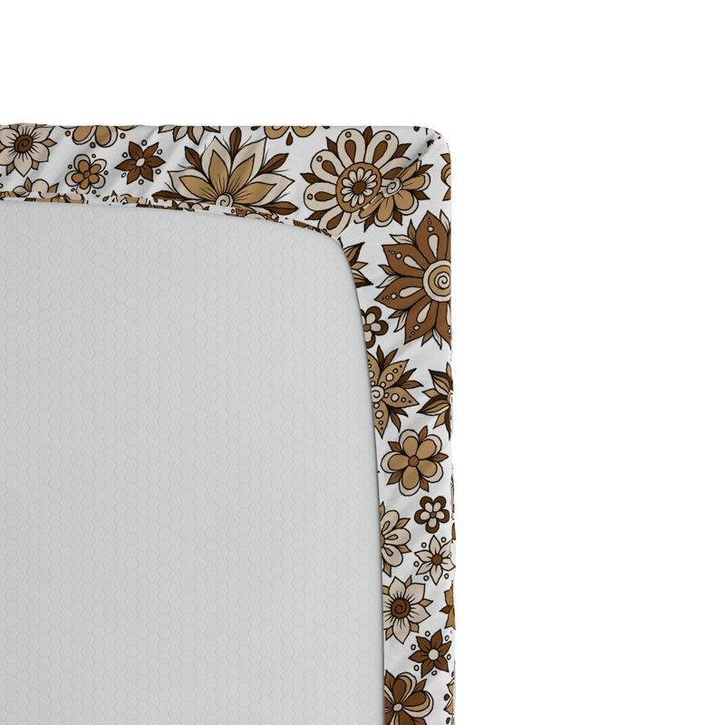 Microfiber Fitted Sheet, Twin Fitted Sheet, Floral 1