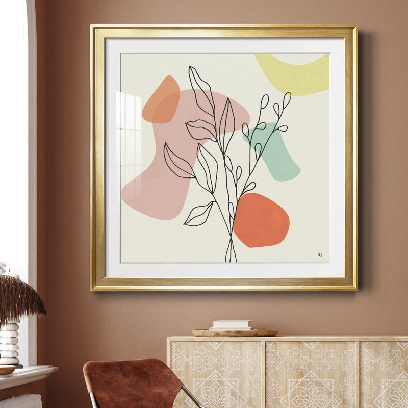 Mouton et agneau - peinture encadrée, H 26,5 po x l 26,5 po x P 1,5 po, Encadrement doré
