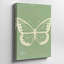Illustration de papillon minimaliste sur toile blanche encadrée d'un art mural vert discret prêt à accrocher de qualité supérieure-1625177595