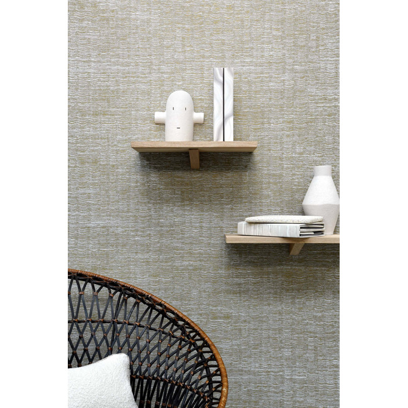 Vibration Abstract Fabric Matte Wallpaper Double Roll, Perle