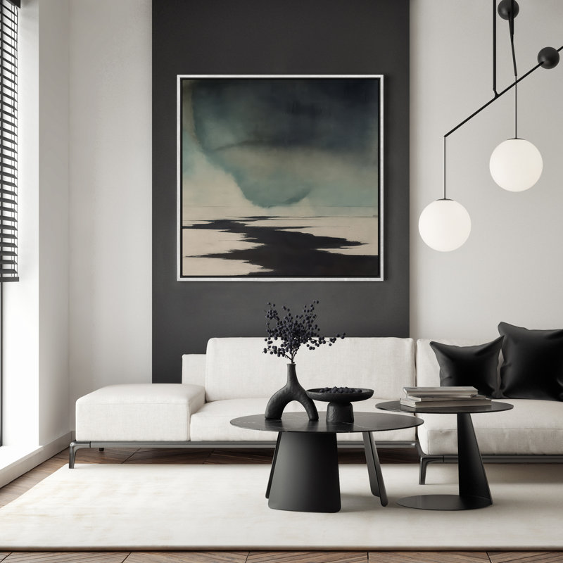 Art mural encadré abstrait rétro antique classique pour chambre à coucher, H 16 po x l 16 po, Blanc