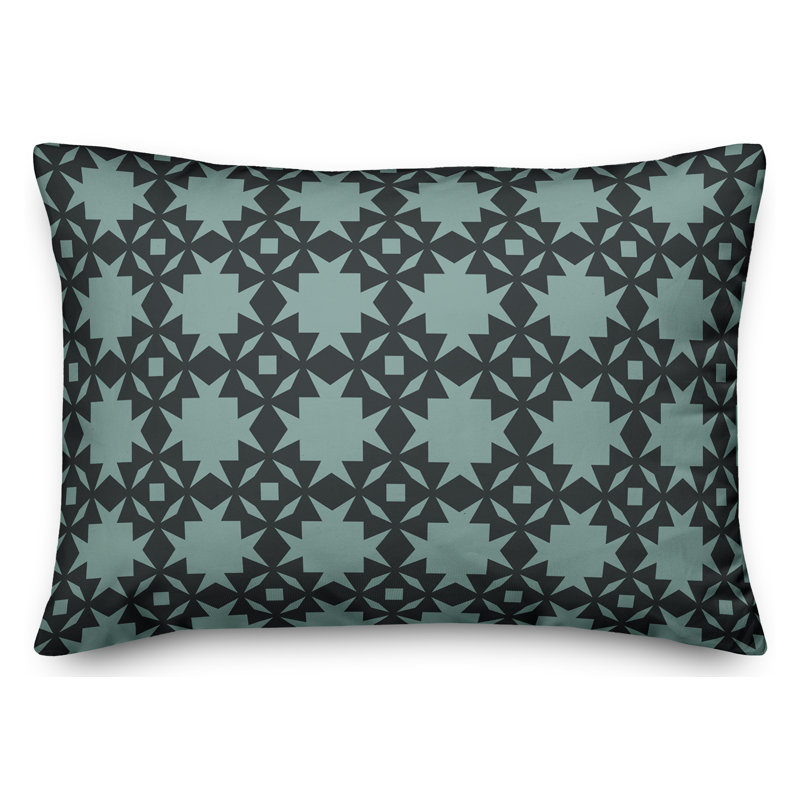 Coussin Folk Southwestern, Bleu / vert