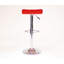 Tabourets pivotants réglables contemporains chromés avec siège rouge, ensemble de 2-1236901770