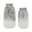 Ensemble de 2 vases contemporains en verre gris