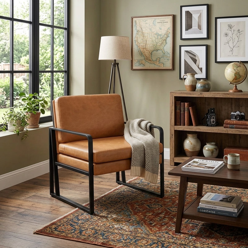 Barriault Faux Leather Armchair