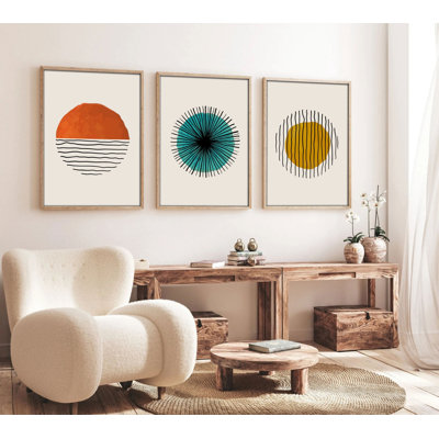 Élégante peinture décorative en panneau de fibres à densité moyenne (3 pièces), 19,7 po x 27,6 po chacune | 100% panneau de fibres à densité moyenne avec une épaisseur de 0,1 pouce, structure en bois massif (épaisseur: 1,0 pouce) | Parfait pour le salon, la chambre à coucher et le bureau