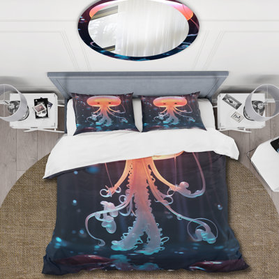 Mignon méduse pour chambre de bébé I - Ensemble de housse de couette méduse