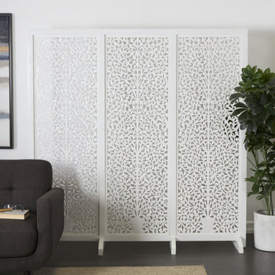 Andaiye Wooden Floral Partition Divider Screen