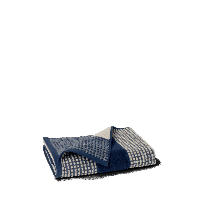 Reinetta Organic 100% Cotton Midweight Bath Towel, Blue/Sand