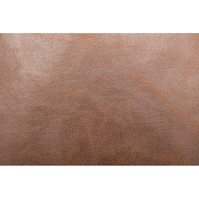 Bailes Faux Leather Ottoman, Walnut Brown Faux Leather