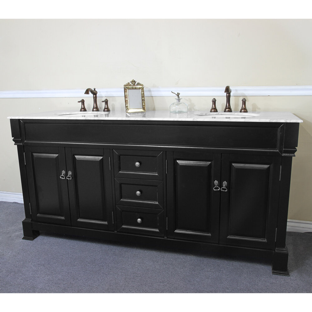 Annaline 72'' Free-standing Double Bathroom Vanity with Engineered Stone  Vanity Top