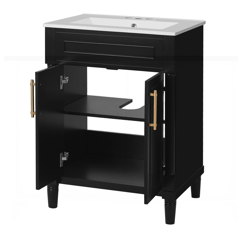 Meuble-lavabo 24 po avec lavabo en céramique intégré
