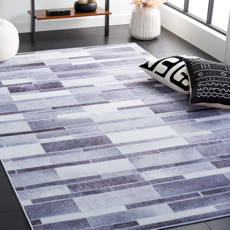 Faux Hide Performance Machine Washable Geometric Rug, Rectangle 5' x 8'