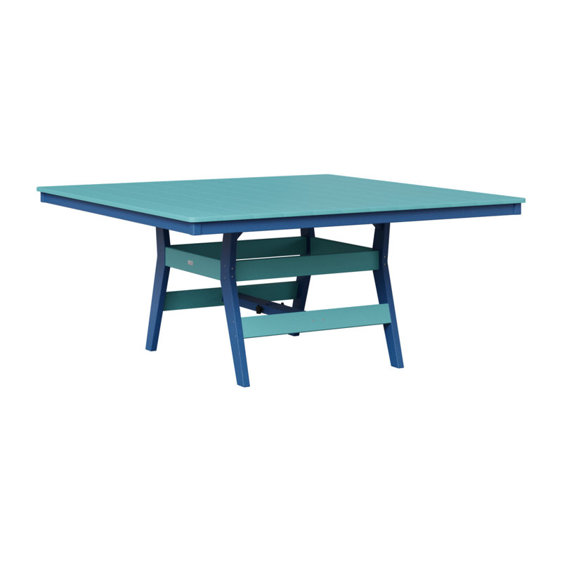 Table de salle à manger carrée 66 "Berlin Gardens Harbor, Bleu pacifique, Bleu Aruba