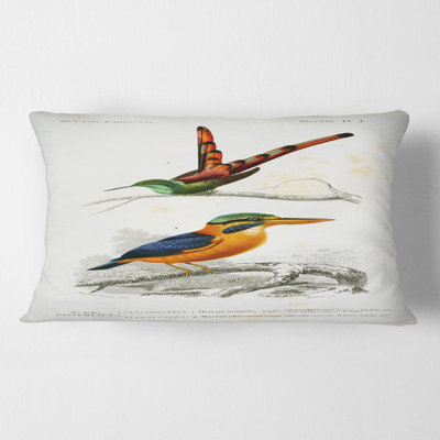 Vintage Bird I - Traditional Printed Throw Pillow