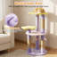 29” Cute Modern Cat Tree with Star & Moon Shaped Platforms, Jute Scratching Posts Purple-294569527