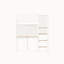 Lit mezzanine simple en métal pour chambre à coucher et dortoir - blanc, charge intégrée, lumières DEL, taille de fabrication en blanc pour une structure robuste-1179409931