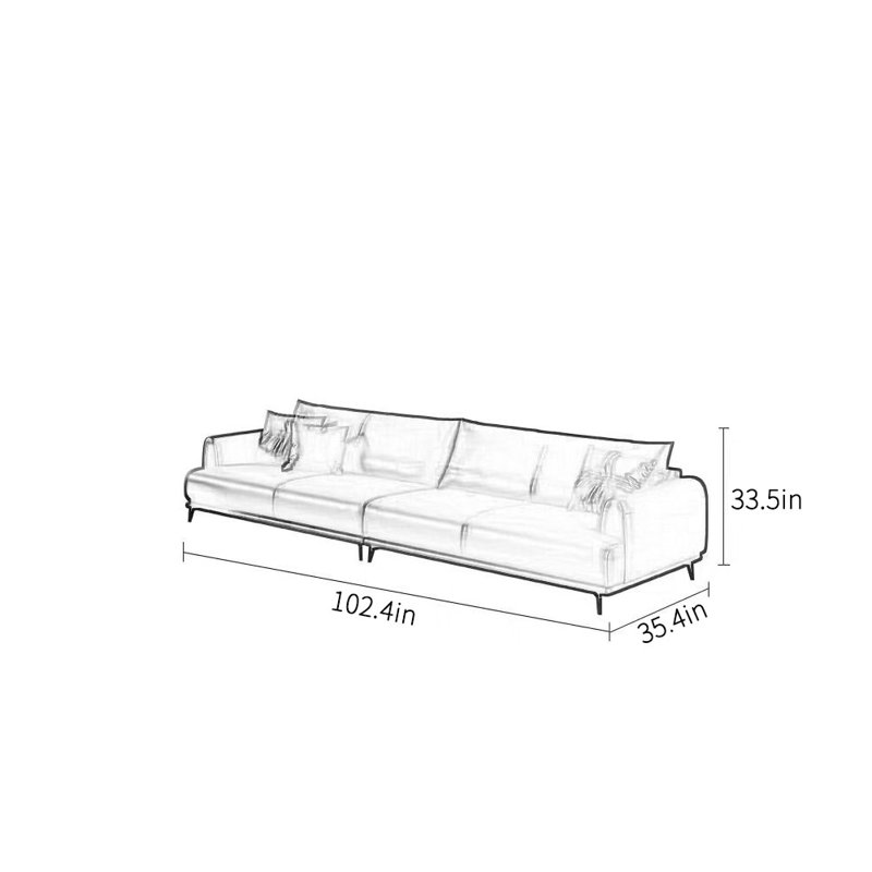Canapé moderne simple et confortable, 4, H 33,5 po x l 102,4 po x P 35,4 po