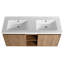Meuble-lavabo de salle de bain avec double lavabo mural 48 po - Construction avec évier de porte à fermeture douce