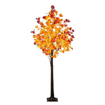 Arbre d'automne artificiel pré-éclairé en eucalyptus avec 300 lumières DEL blanc chaud
