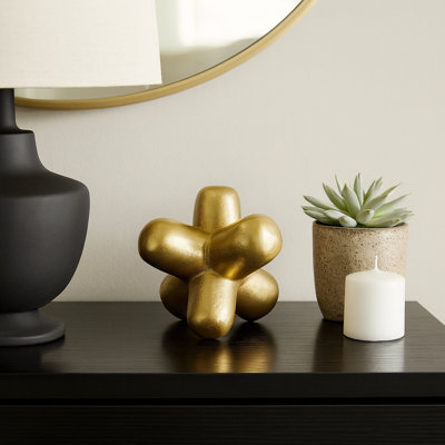 Mercer41 Modern Metal Decorative Object - Sculptural Accent for Home Decor, Contemporary Artistic Statement Piece, Versatile Display Ornament for Shelves, Tabl
