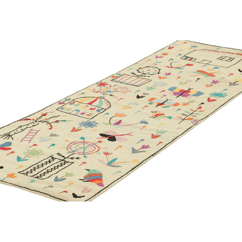Rug & Kilim’S Suzani Style Kilim Runner Rug With Polychromatic Pictorials