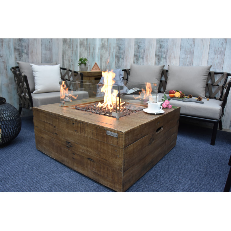 Table de foyer d'extérieur au propane en béton H 19 po x l 39 po Castorina