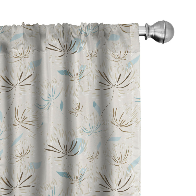 Garden Art Floral Semi-Sheer Rod Pocket Curtain Panels, 28" x 95"