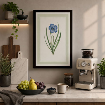 Blue Flower Study Botanical - Wrapped Canvas
