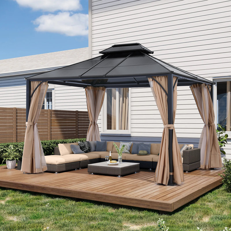 ABCCANOPY The Polycarbonate Roof Gazebos Metal Patio Gazebo | Wayfair