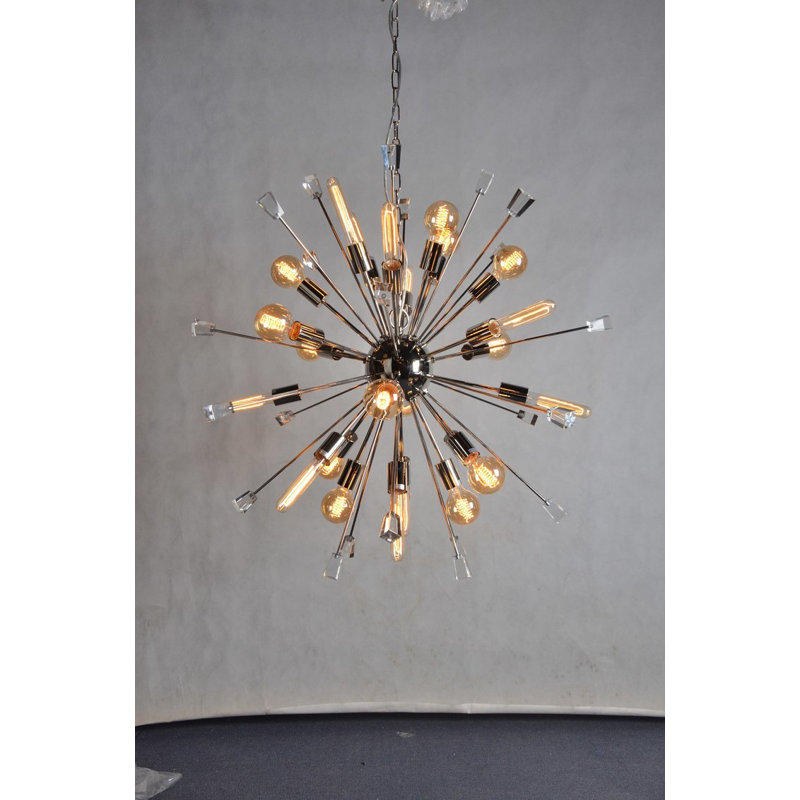 Lustre sphérique spoutnik 24 lumières Kuehl, Nickel
