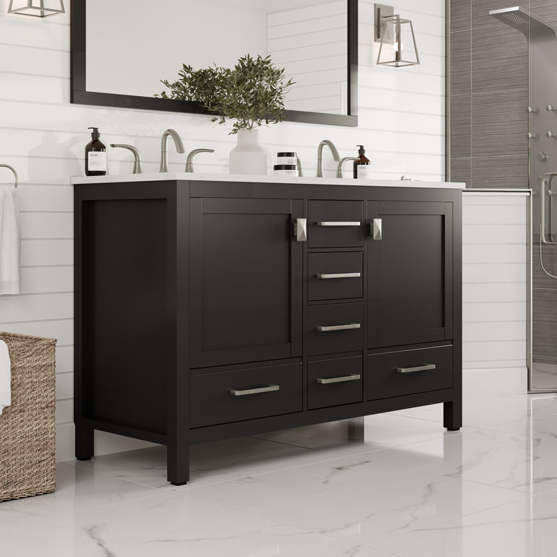 Ensemble de meuble-lavabo double 48 po Minnich, Espresso