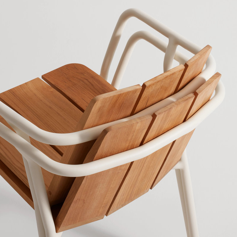 Offline Outdoor Teak Dining Armchair, White
