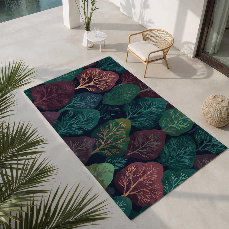 Tapis intérieur et extérieur Twilight Arbor, Rectangle 1 pi 6 po x 2 pi 6 po