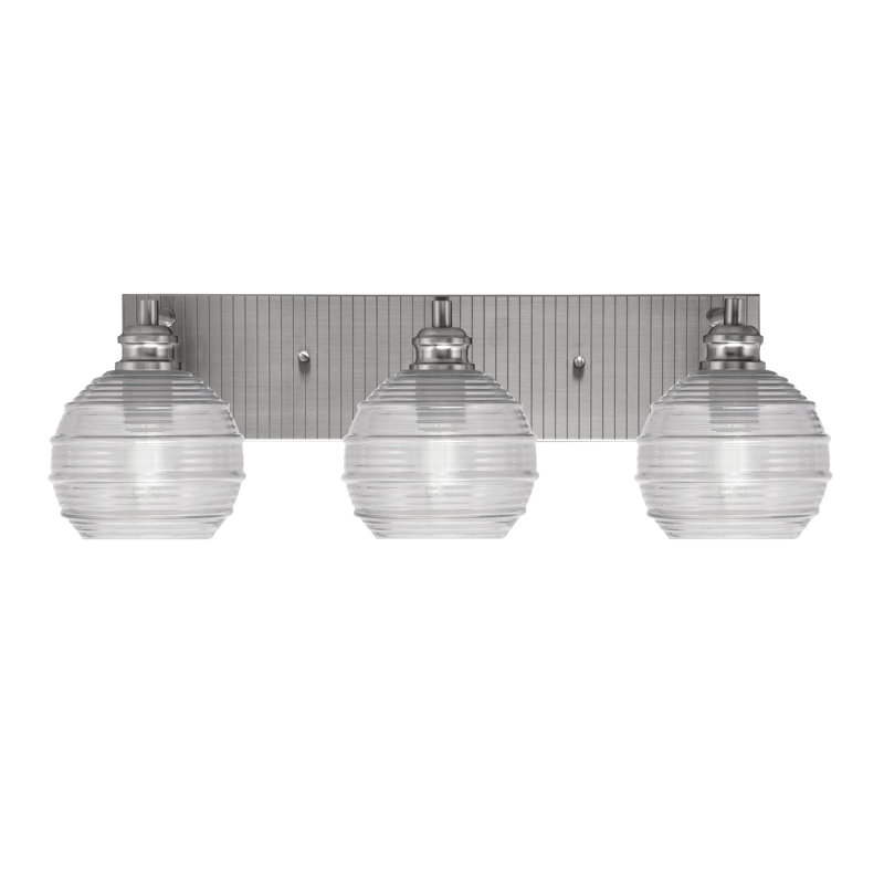 Éclairage pour meuble-lavabo 3 lumières Aspa, Nickel brossé, Transparent