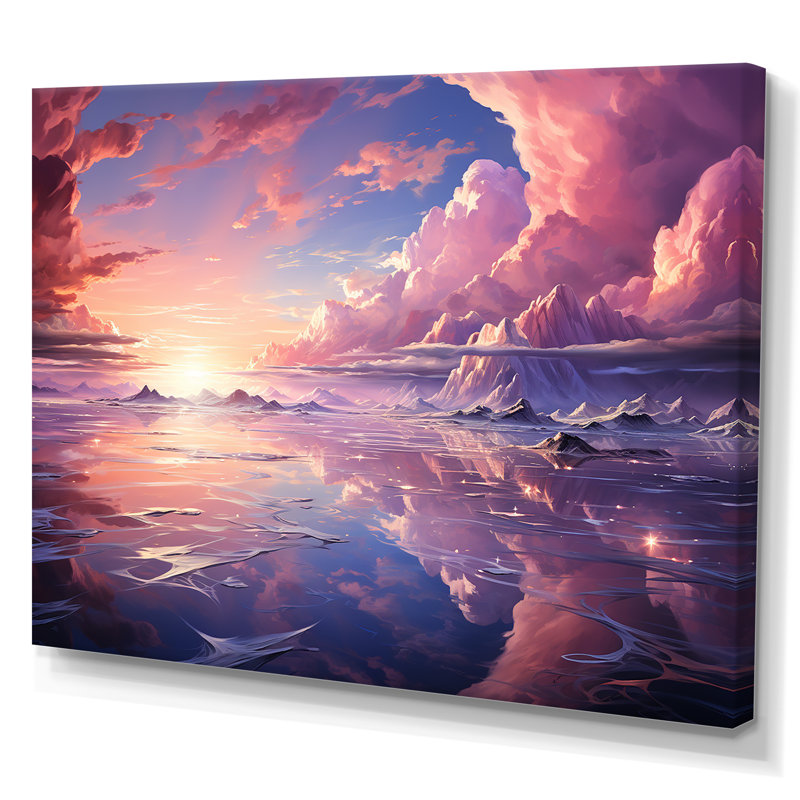 Kawaii paysage nuages IV, H 12 po x l 20 po x P 1 po, Toile tendue