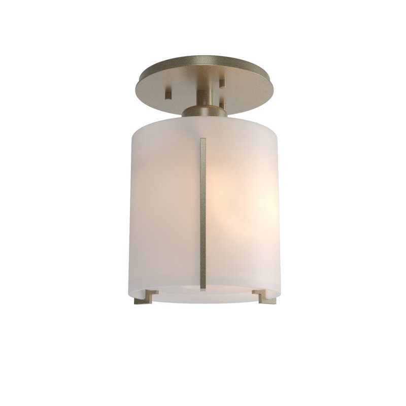 Exos 1 - Light 6" Simple Cylinder Semi Flush Mount, Soft Gold