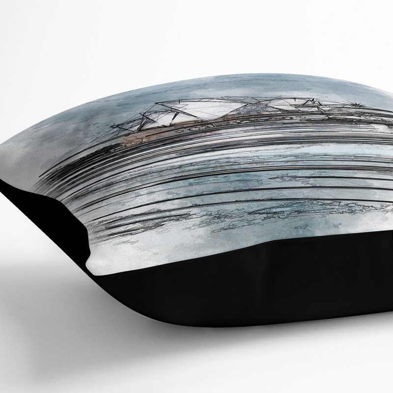 Abstract Square Throw Cushion, Black, 40cm H x 40cm W x 15cm D