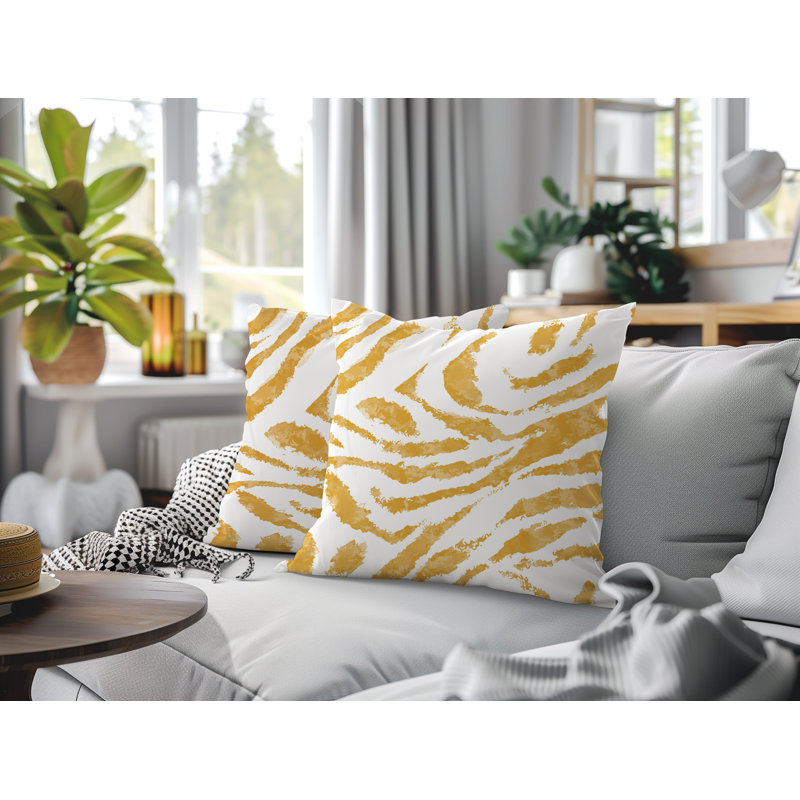 Oreiller réversible intérieur / extérieur Seppo, 16x16, Yellow