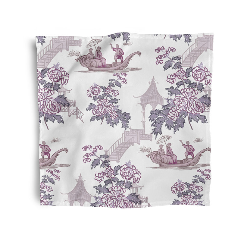 Chanakya Polyester Floral Square Napkin, Purple