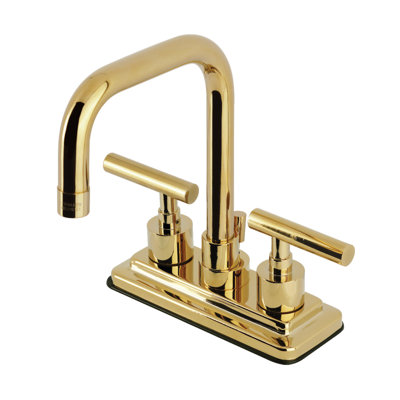Kingston Brass KS4641DL Two Handle 4 in. Centerset Lavatory Faucet with Brass Pop-up Kingston Brass Concord Two Handle 4\" Centerset Lavatory Faucet