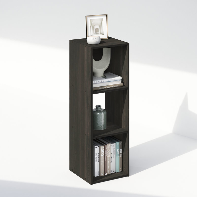 Anzalone Bookcase, (3 Shelves) 35.4" H x 12.1" W x 11.7" D, Espresso