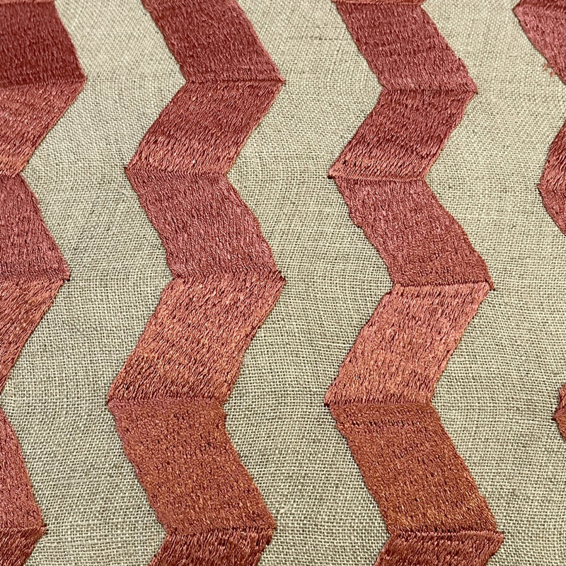  Coussin en lin à chevrons, Corail