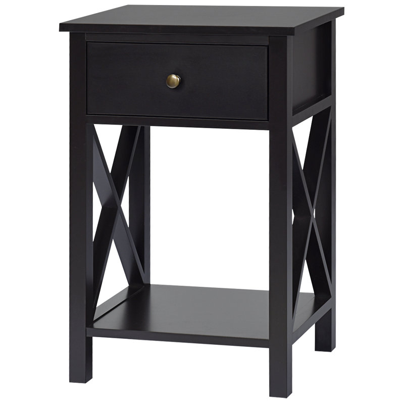 Table de chevet multifonctionnelle avec tiroir et tablette Breakwater Bay X-design