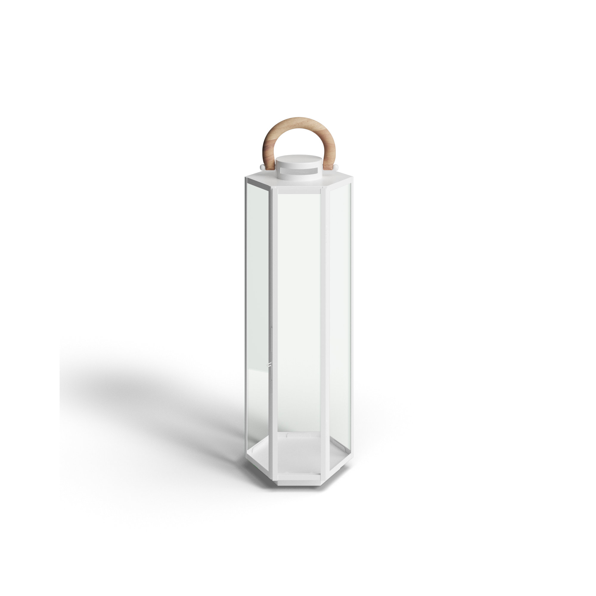 Outdoor Lantern, 29" H x 8" W x 9" D, Stainless Steel/Silver